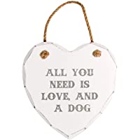 Los mejores  - Sass &amp- Belle - Señal Colgante- Forma de corazón- diseño con inscripción en inglés All You Need is Love and a Dog